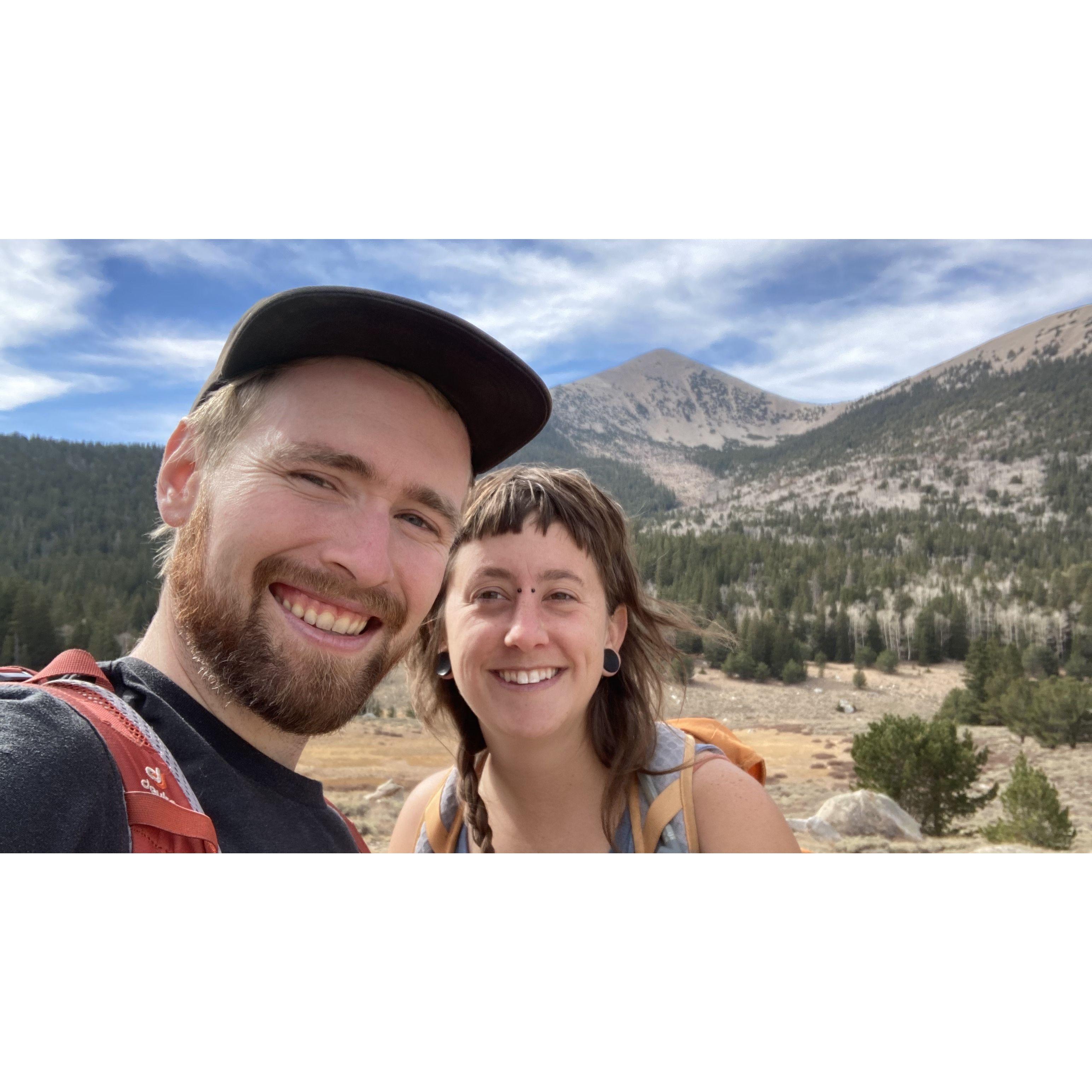 Us hiking in Great Basin National Park in 2020