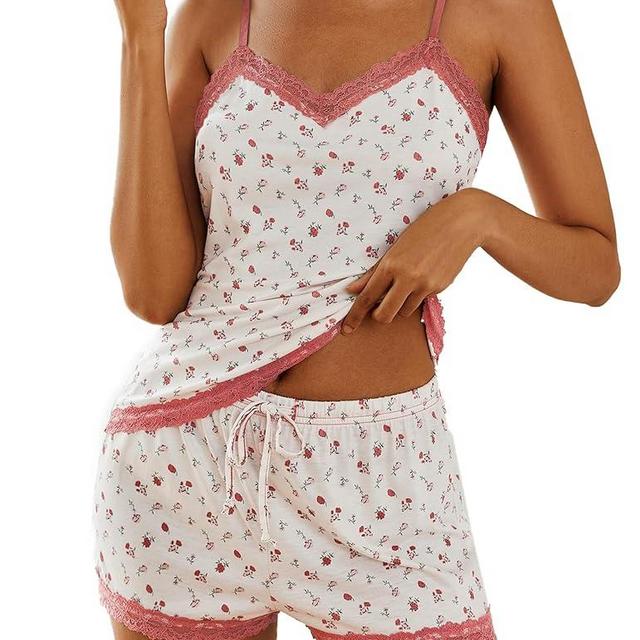 Avidlove Women Cami Pajama Set Modal Sleepwear Lace Trim Short PJ Set with Shorts