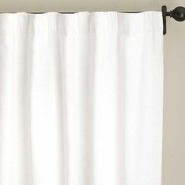 Emery Linen/Cotton Rod Pocket Blackout Curtain, 50 x 108", White