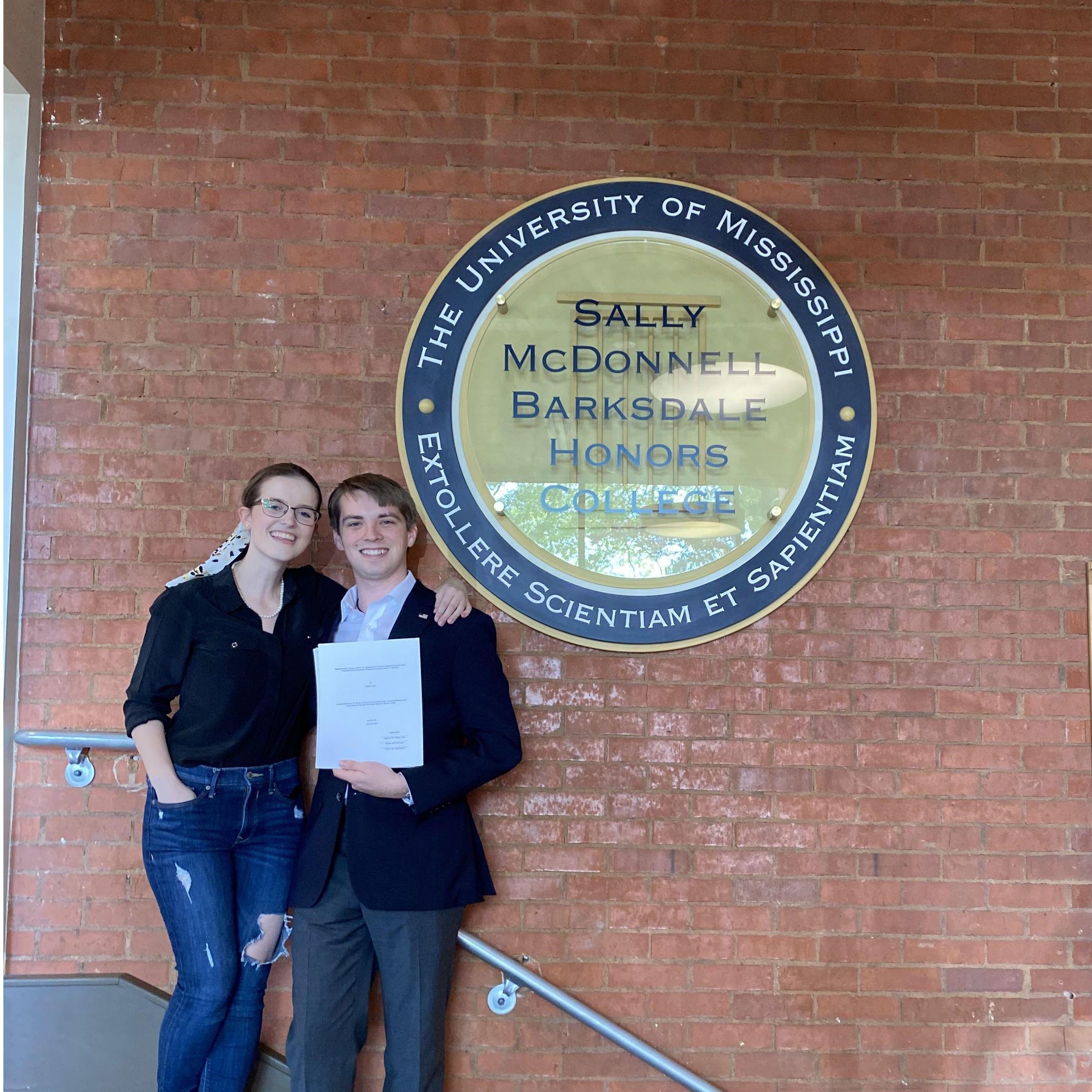 Spencer had just defended his undergraduate thesis.
