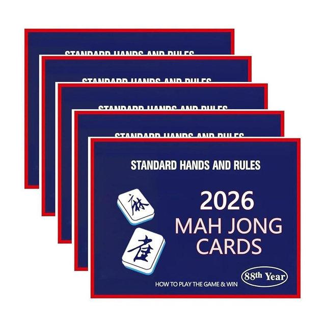 INROAN 5Pcs Mahjong Cards 2026 Official Revision for 2026-2027 Season, American Mah Jongg Large Print Easy to Read Rule Guide, Perfect for Game Nights & Parties