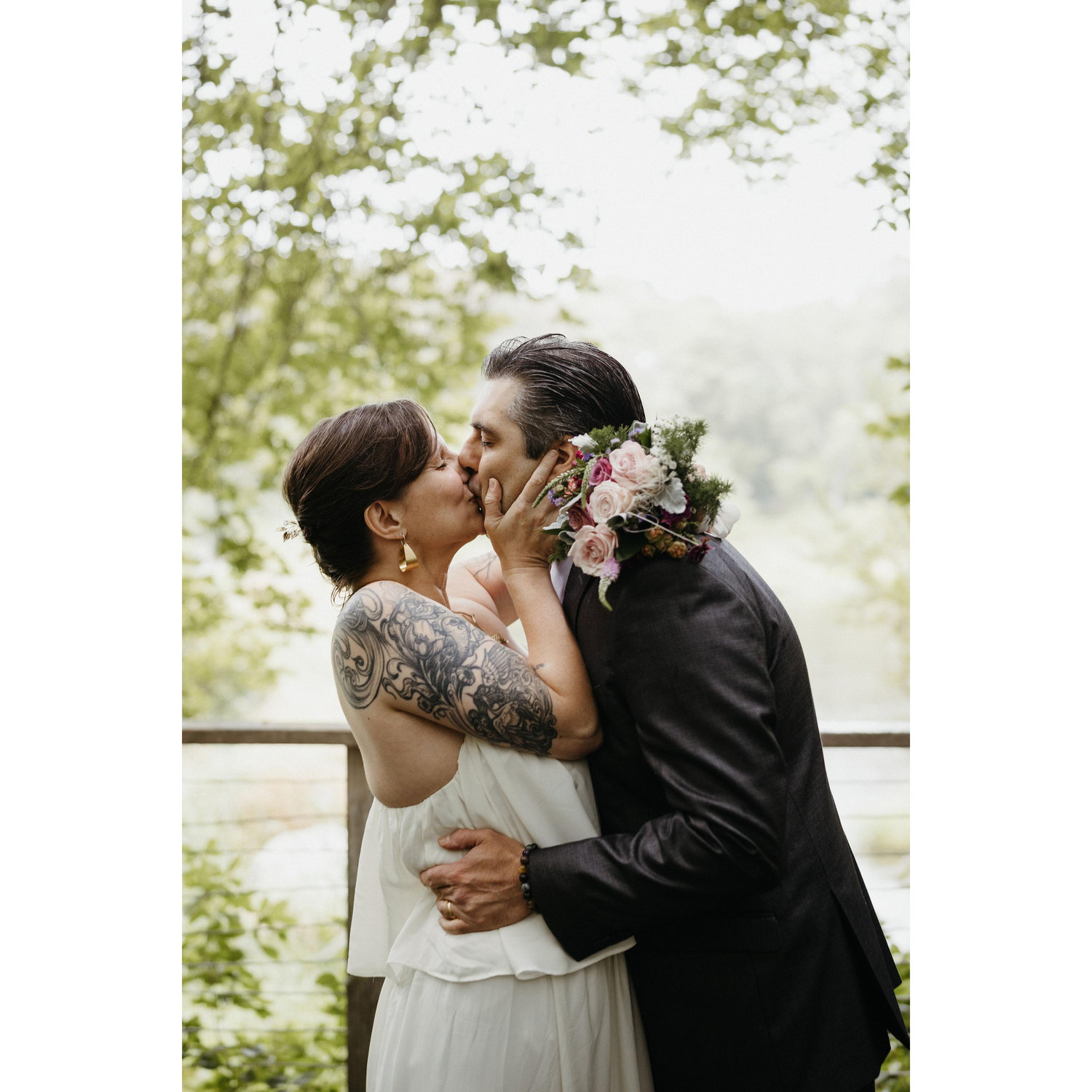 First married kiss.