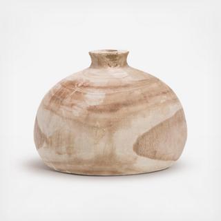 Round Paulownia Wood Vase
