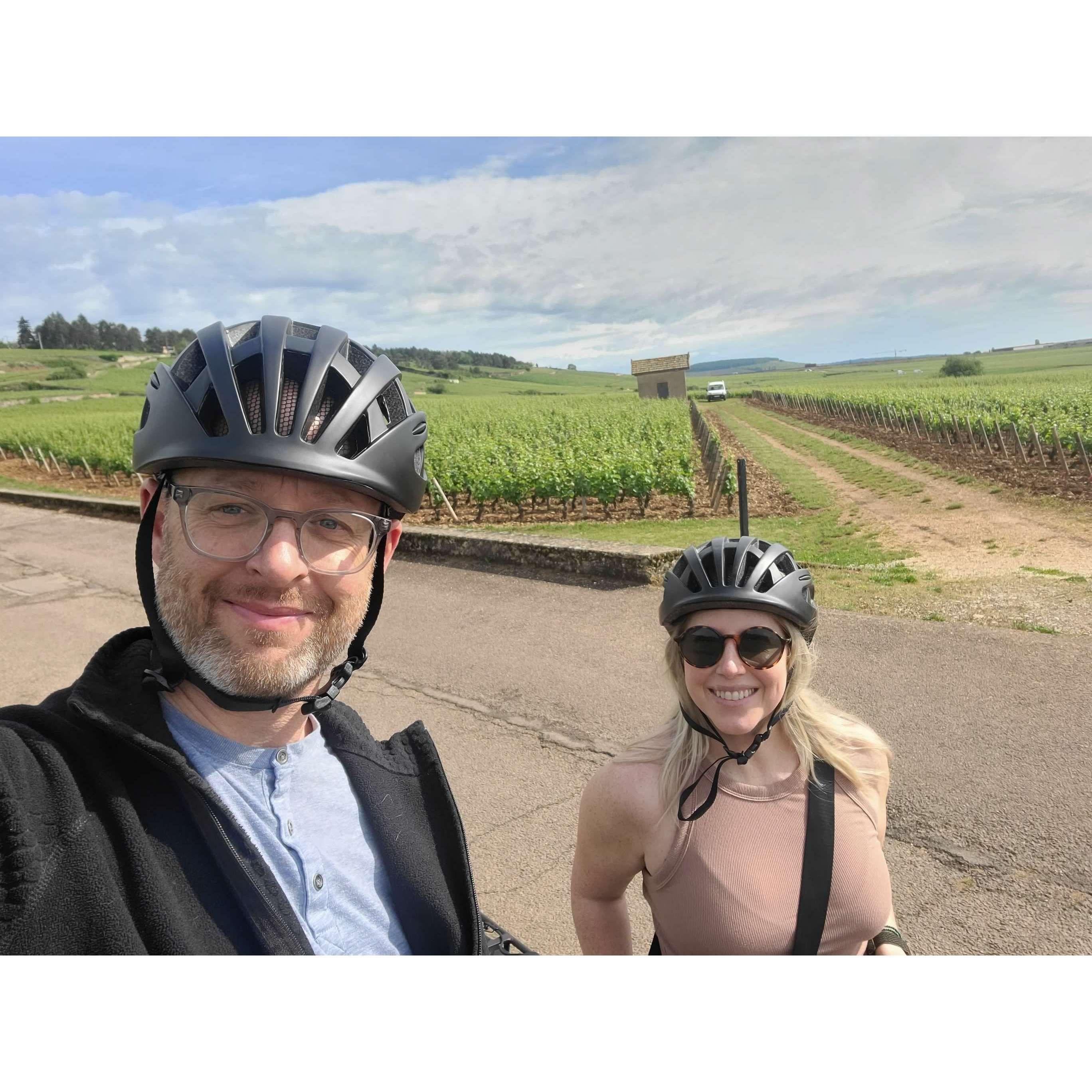 Exploring Beaune and surrounding villages by bike in Burgundy region of France - May 2022