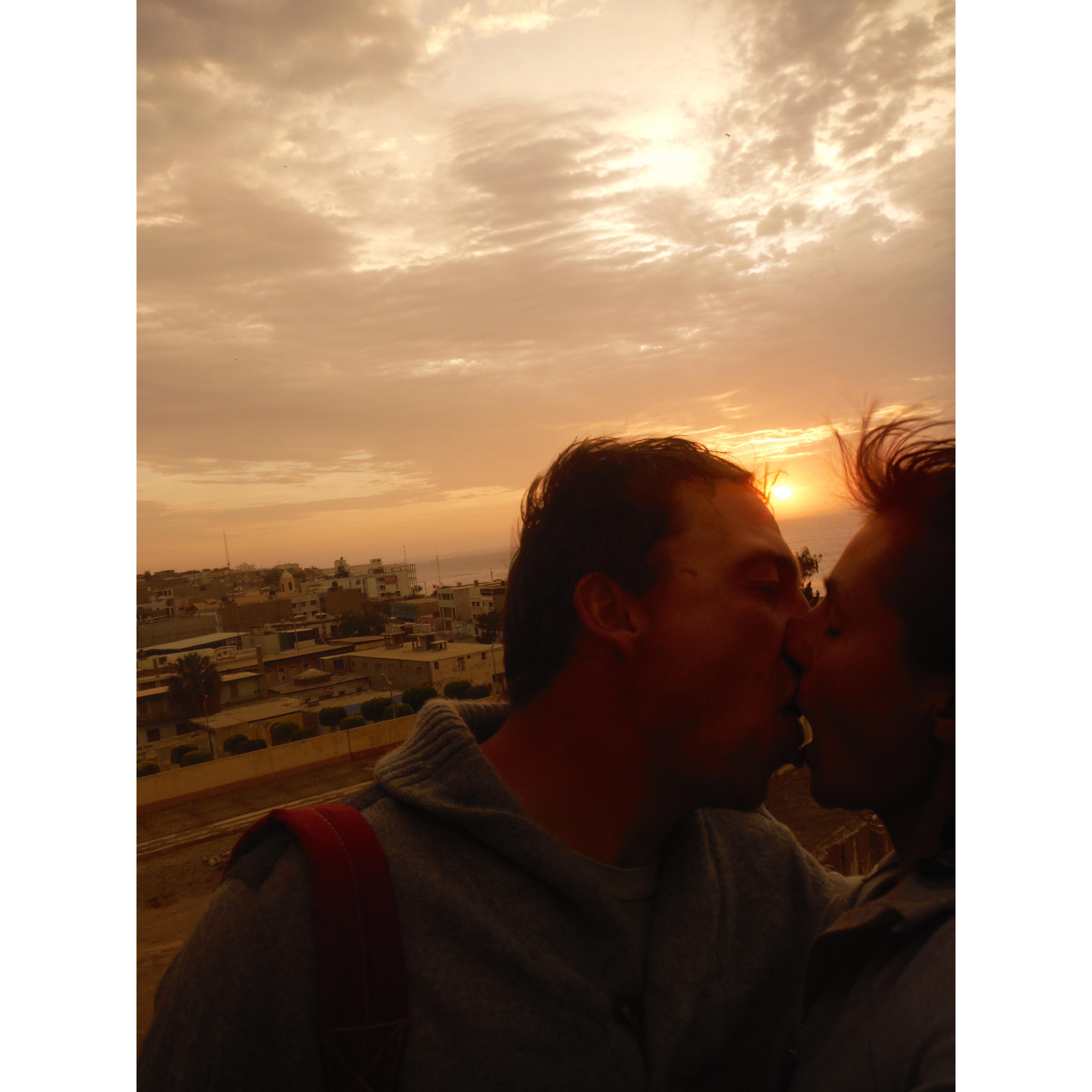 We went to Peru and watched the sunset from a little tower. After traveling together for 4 months, I knew we could live together forever.
