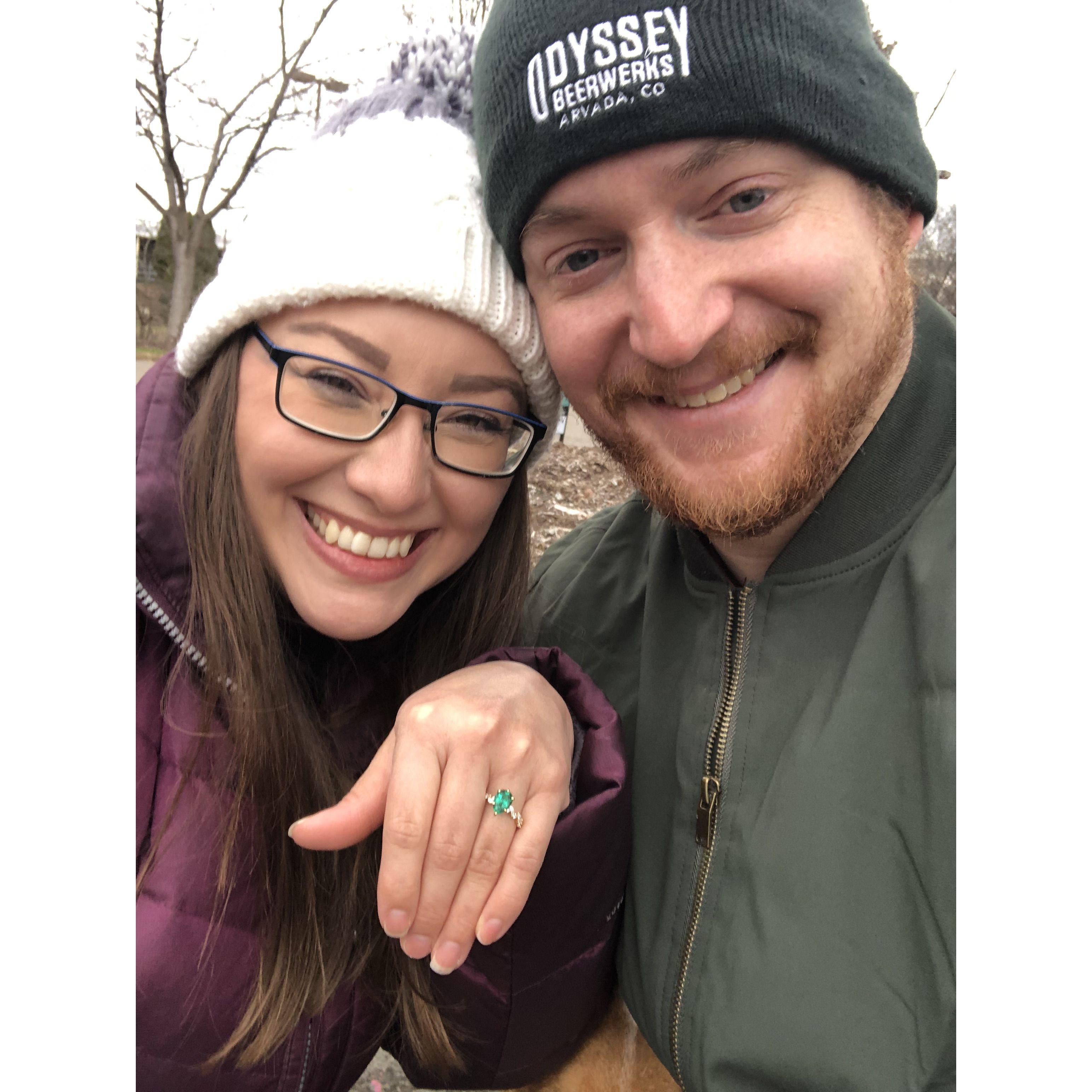 On December 29th, 2023 we were on our way home from that Florida Christmas, we stopped in Nashville, at Centennial park where we met in 2017, and he proposed.