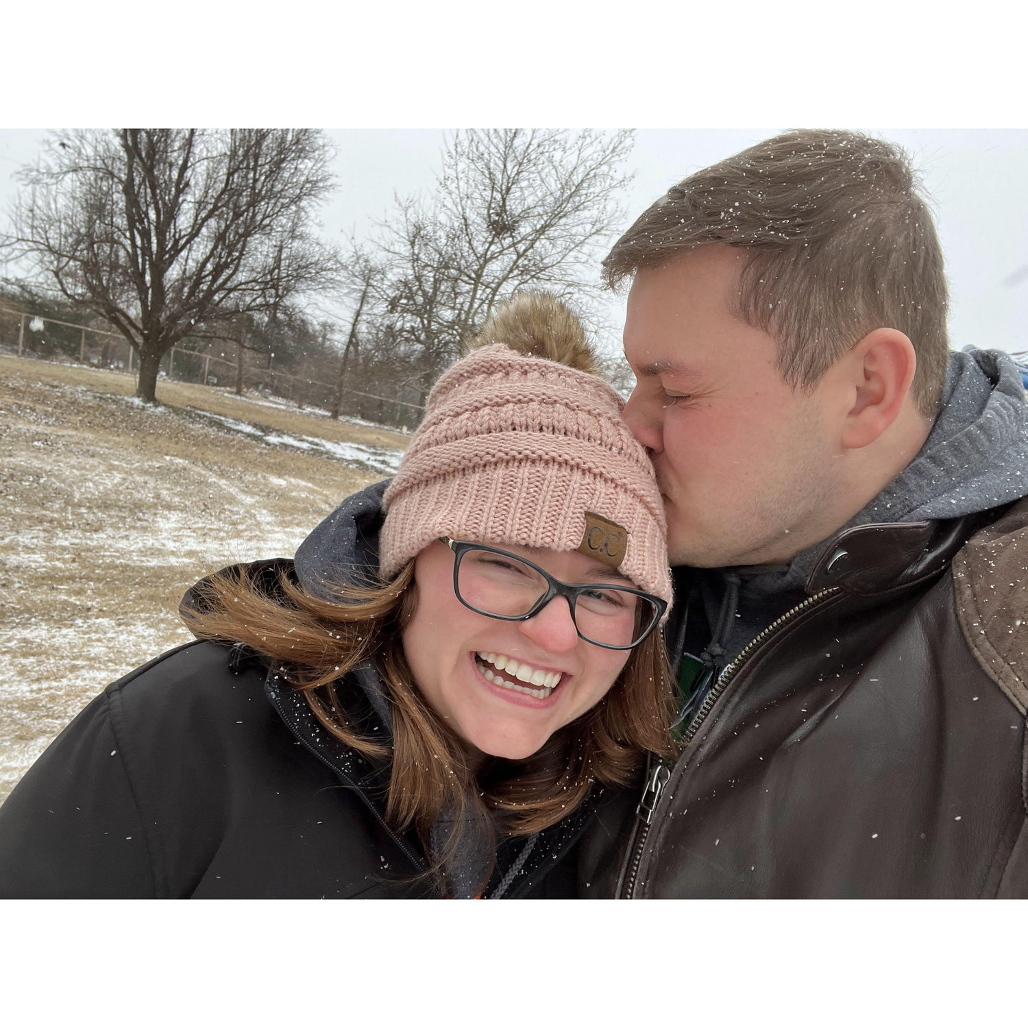 One of a million kisses in the snow.