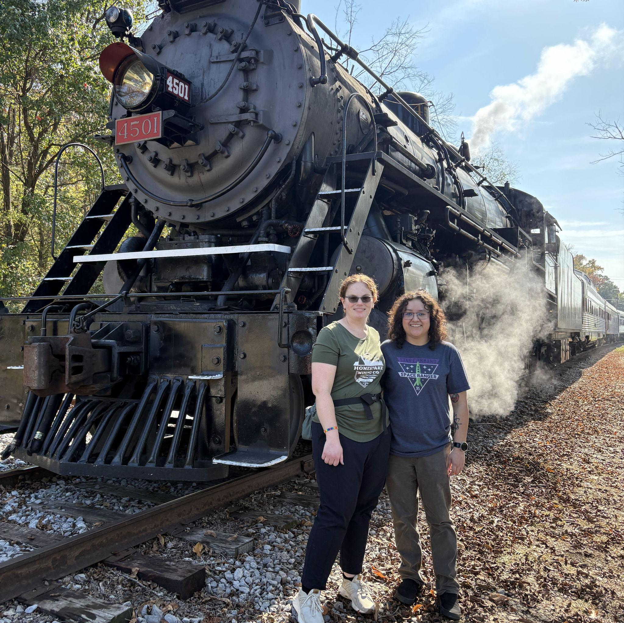 Karyn loves trains, Salome loves Karyn, and now they ride trains as often as they can. The Summerville Special with TRVM was our second train ride together and this is one of our favorite pictures.
