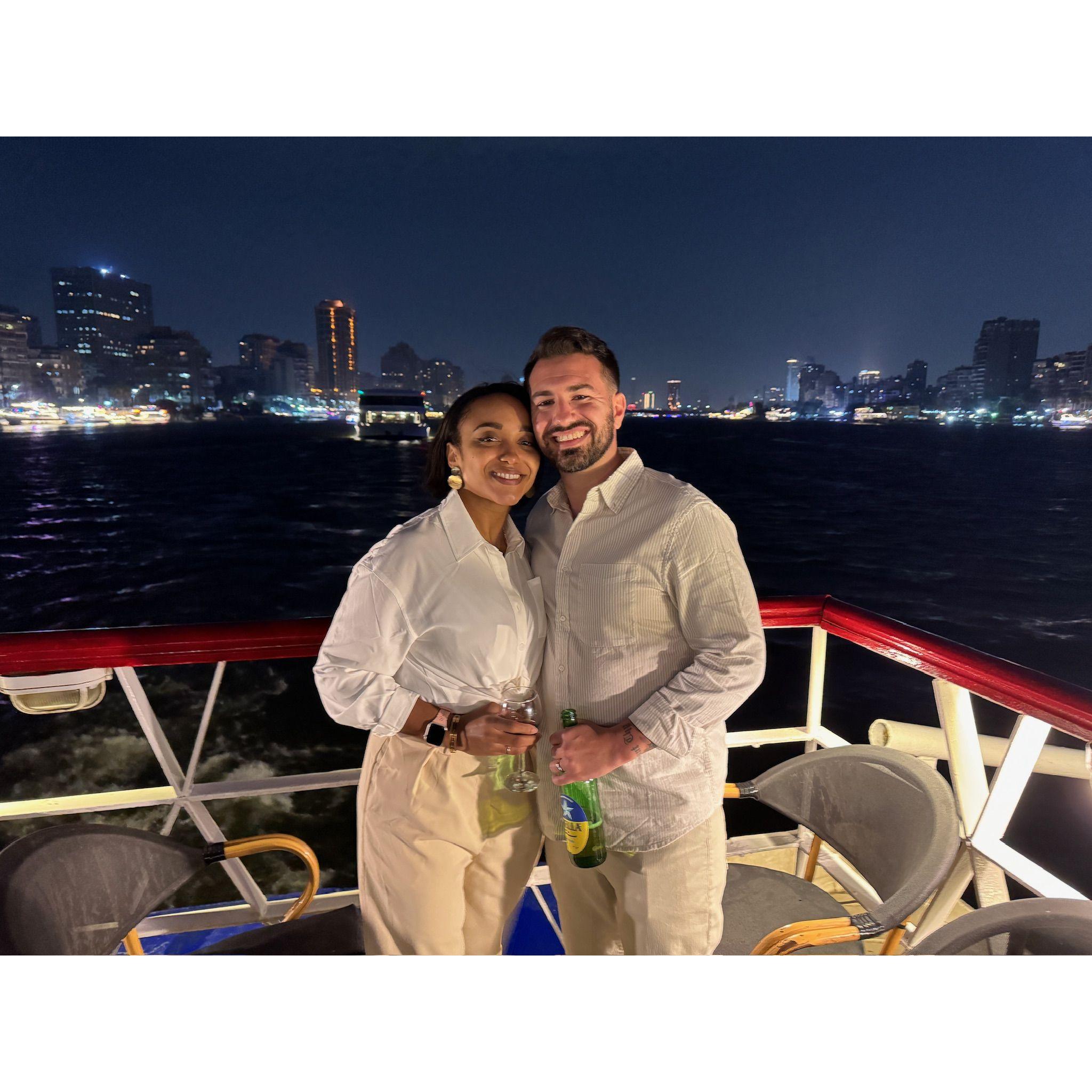 Celebrating Ari's birthday with a dinner on the Nile