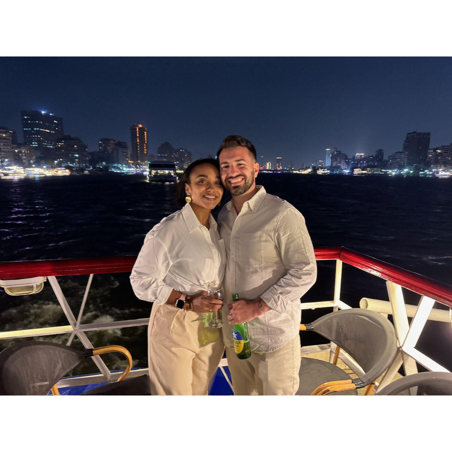 Celebrating Ari's birthday with a dinner on the Nile