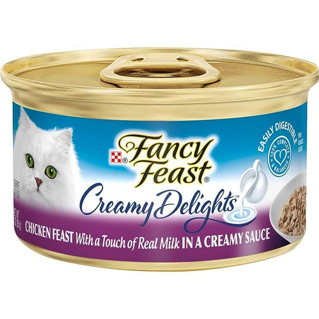 Purina Fancy Feast Pate Wet Cat Food, Creamy Delights Chicken Feast in a Creamy Sauce - (24) 3 oz. Cans