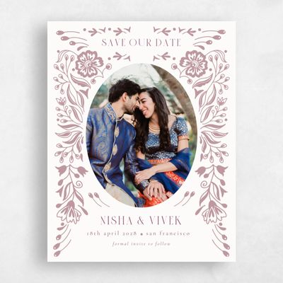 Pink Photo Wedding Save the Date - Calliope Photo