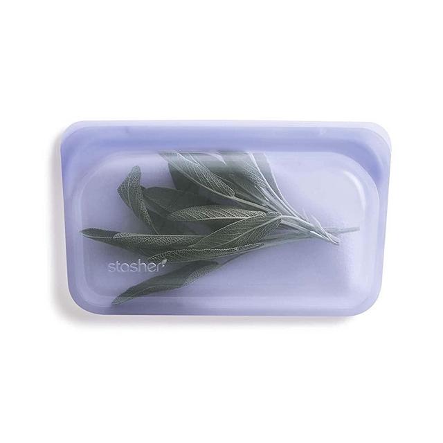 Stasher Platinum Silicone Food Grade Reusable Storage Bag, Lavender (Snack) | Reduce Single-Use Plastic | Cook, Store, Sous Vide, or Freeze | Leakproof, Dishwasher-Safe, Eco-friendly | 12 Oz