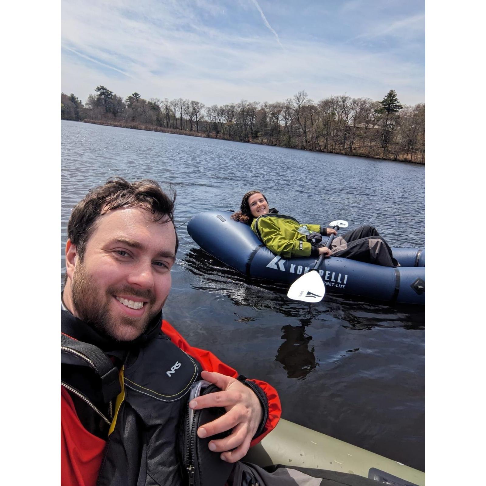 Chilling on the Charles, one of our many adventures!