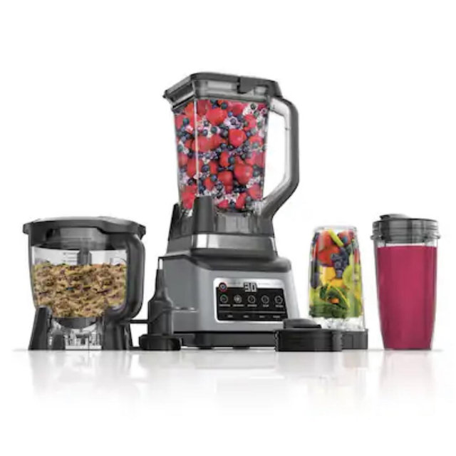 Ninja - Professional Plus Kitchen System with Auto-iQ & (2) 24oz Single-Serve Cups - Stainless Steel