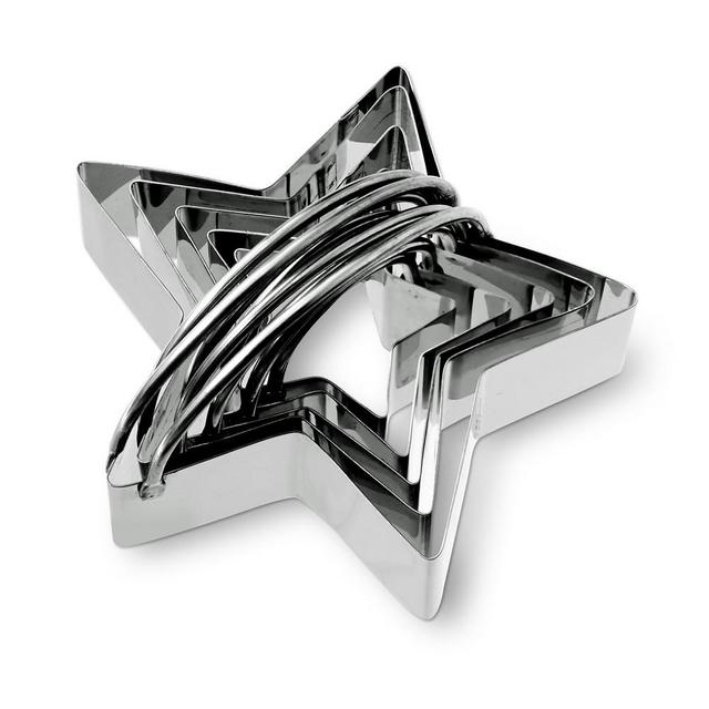 Stainless-Steel Star Biscuit 5-Piece Cookie Cutter Set