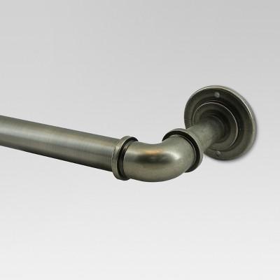 French Pipe Curtain Rod Pewter (66"x120")- Threshold™