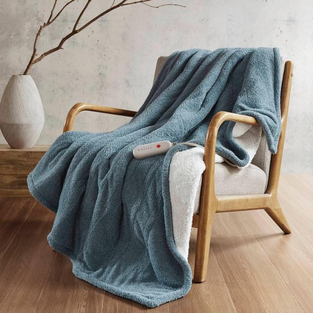 Sharper Image 50"x60" Arden Dream Soft Heated Throw Blue