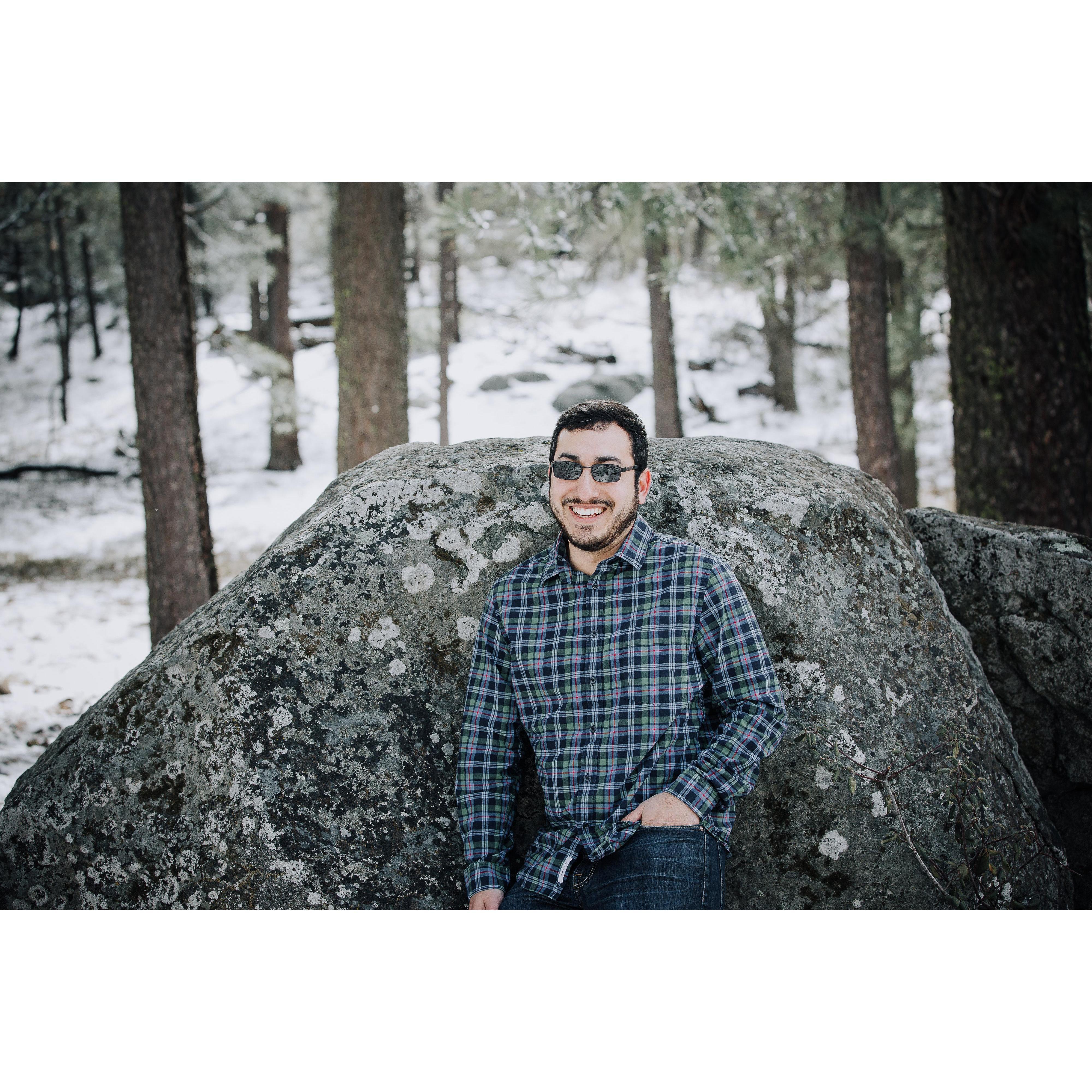 Pretend you're laughing. 
(Non-transitional lenses have been ordered)