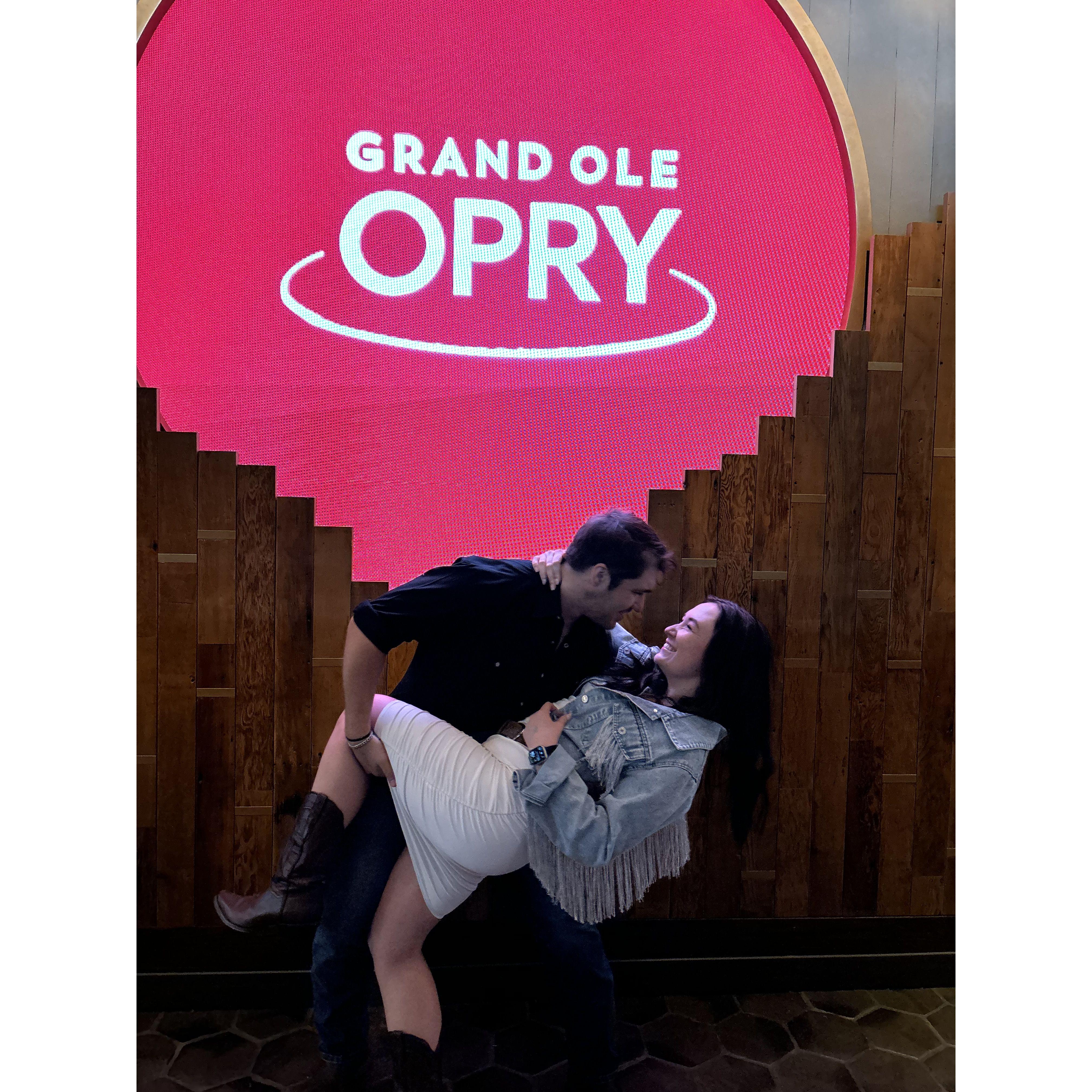 Visiting the Grand Ole Opry In May 2024 to see Zach's mom perform!