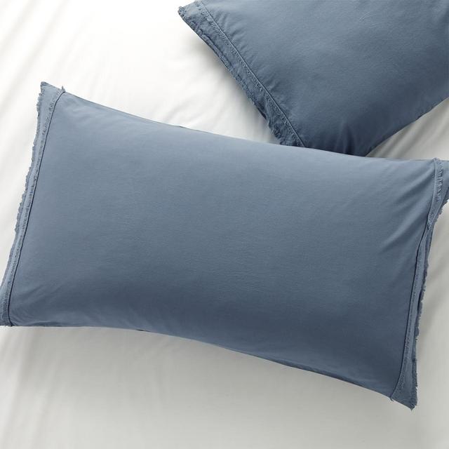 Washed Organic Cotton Blue King Pillow Sham
