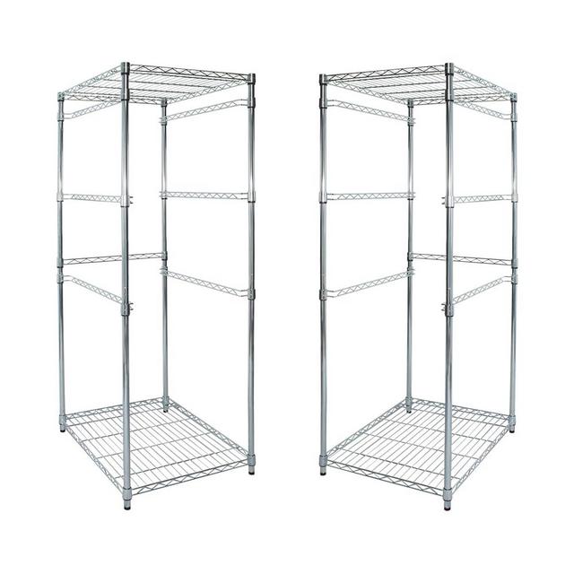 SafeRacks 2 Pack 5-Tier Steel Tote Rack - Maximize Space, Declutter, Organization, NSF Certified, Bin Storage for Garage, Pantry, Kitchen, Workspace, 5 Shelves, 31″ x 23″ x 68″, Zinc