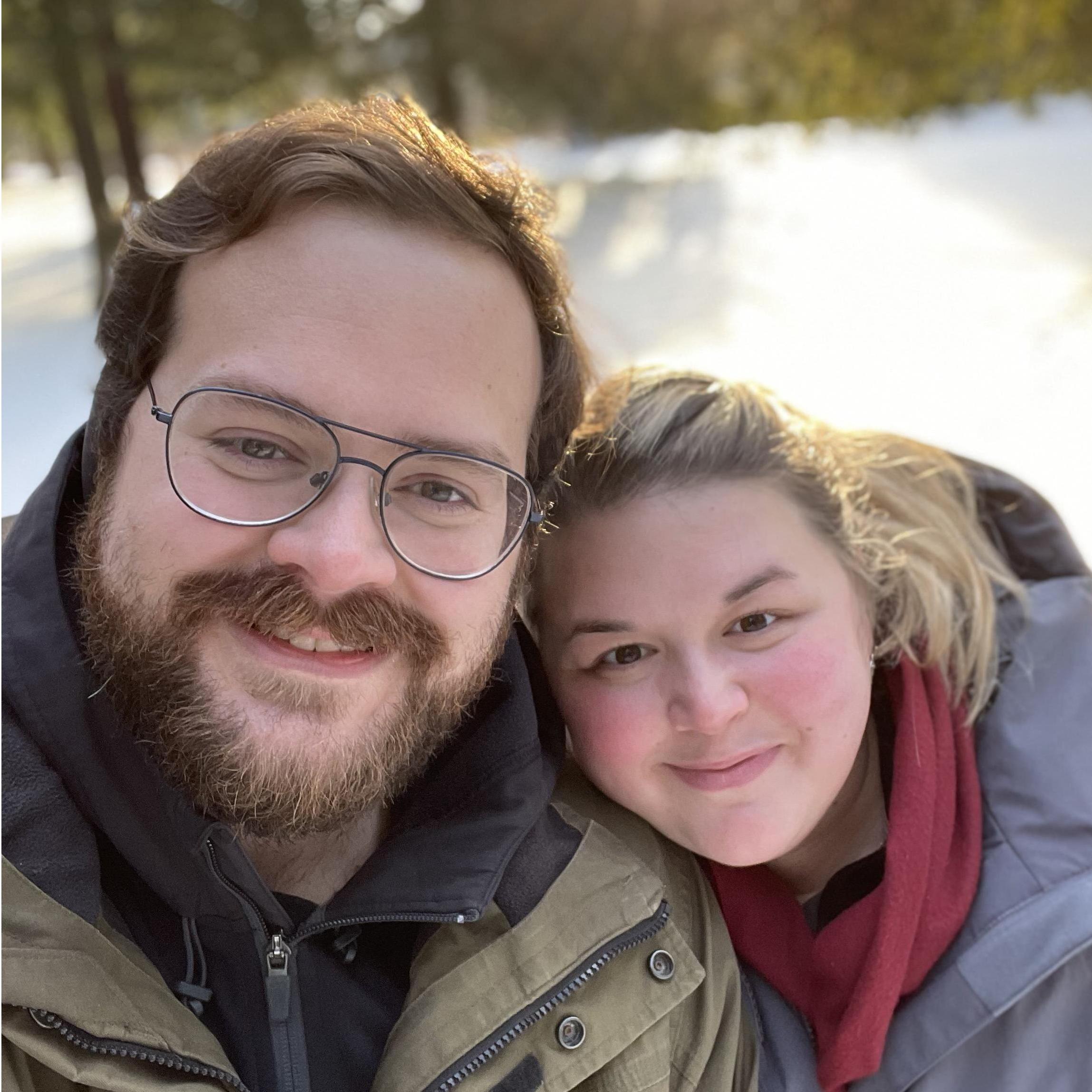 Snow shoeing in Door County.