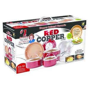 As Seen on TV 10pc Cooper Cookware Set Red