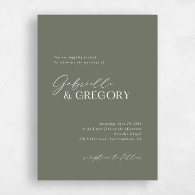 Green Wedding Invitation - Sundell Portrait