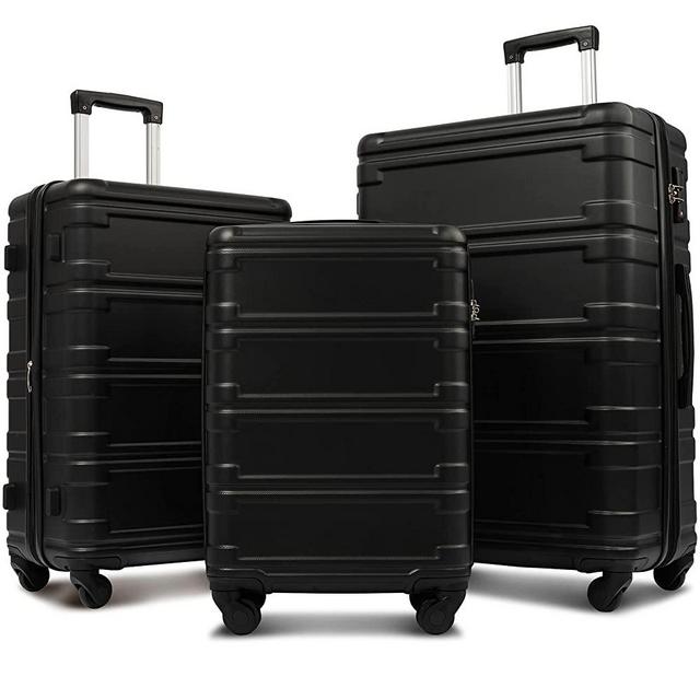 Merax Luggage Sets 3 Pcs Spinner Suitcase Expandable Hardshell Lightweight ABS Suitcase 20”24”28”
