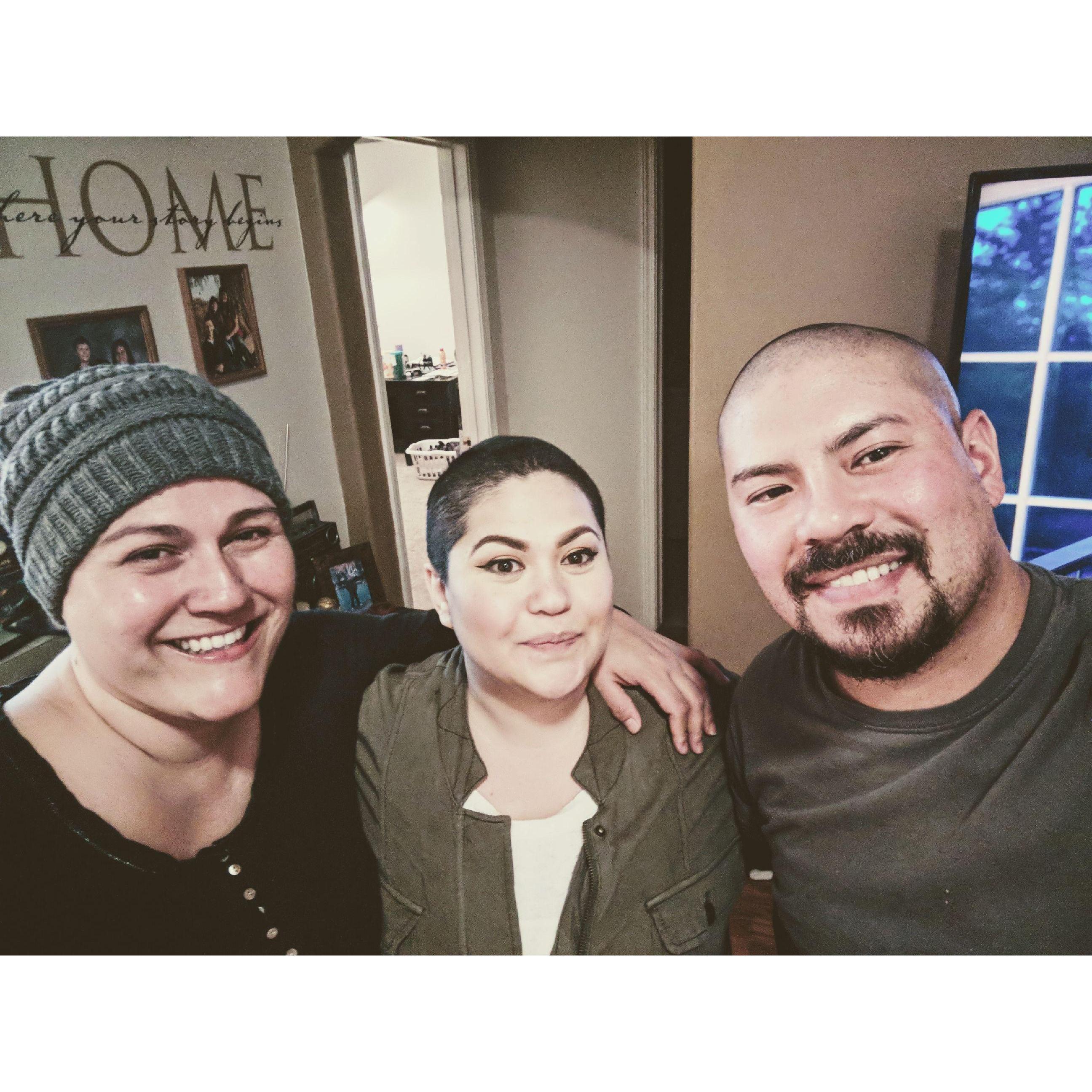 The time we shaved our heads when Rhianna was going through chemo.
