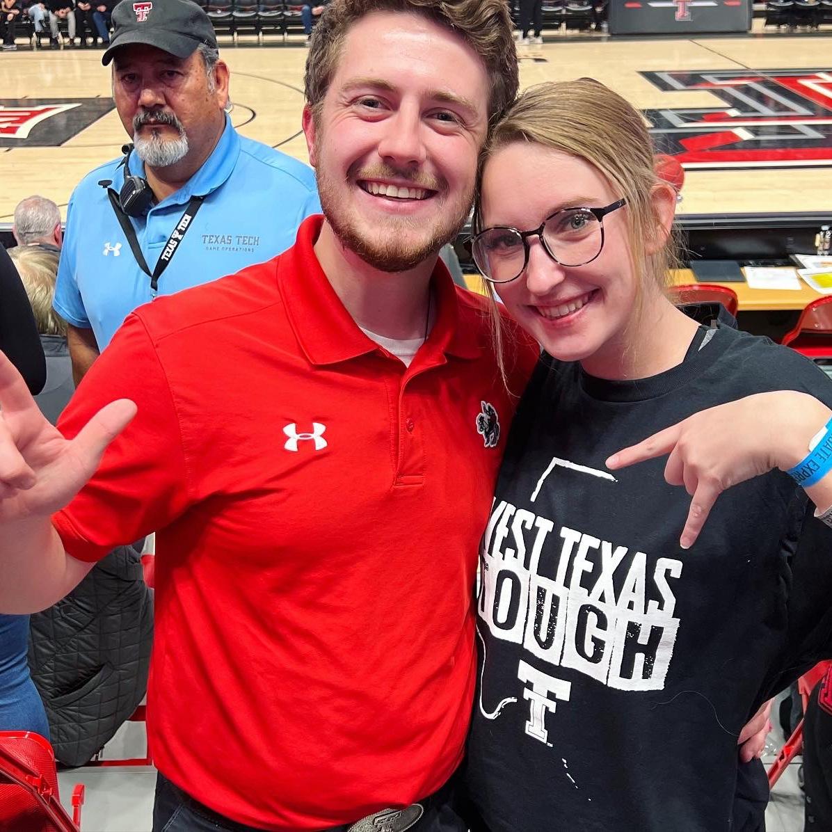 Christopher and Kaitlin were able to watch Texas Tech Basketball beat TU with Chris Beard back, but together!