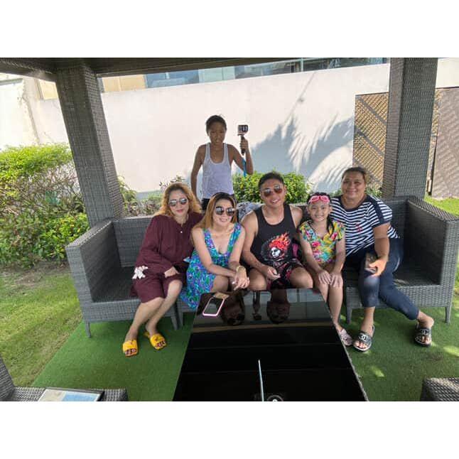 with the Bride's sister and family in Philippines