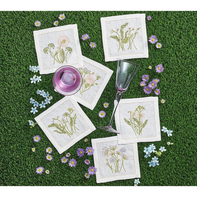 Kim Seybert Meadow Cocktail Napkins in Multi, Set of 6
