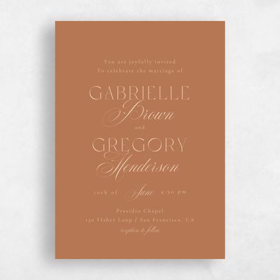 Tuscany, Orange Wedding Invitation - Payton Portrait