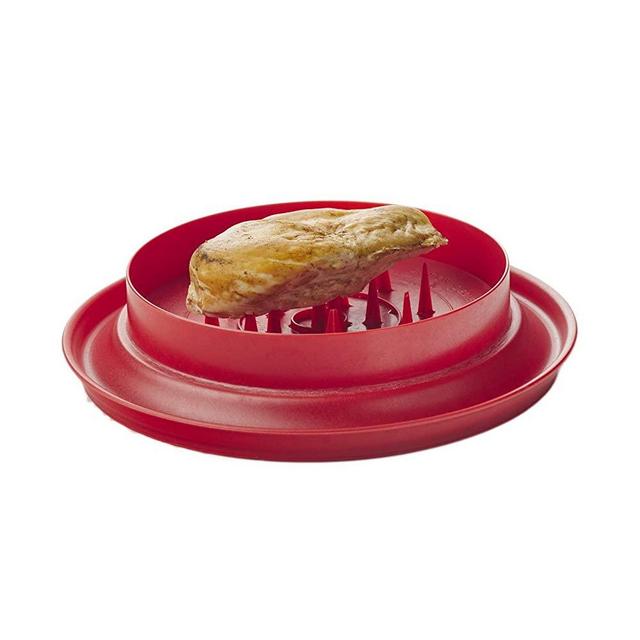 Fusionbrands ShredMachine Better than Bear Claws Meat Shredder for Pulled Pork, Beef and Chicken, Dishwasher Safe, 10.5" (red)