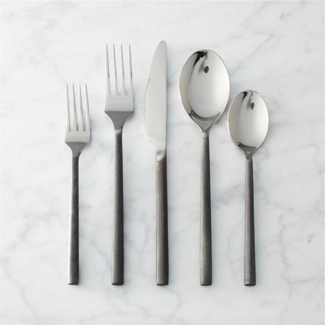 20-Piece Rush Blackened Handle Flatware Set