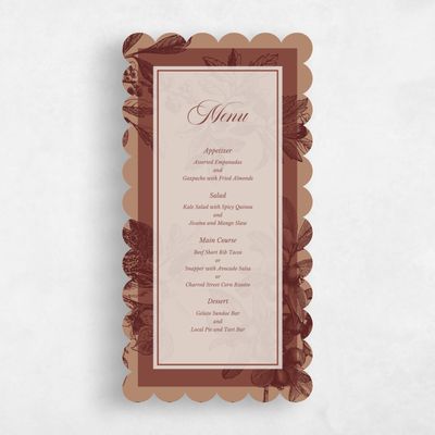 Orange Scalloped Wedding Menu - Ridgemoor
