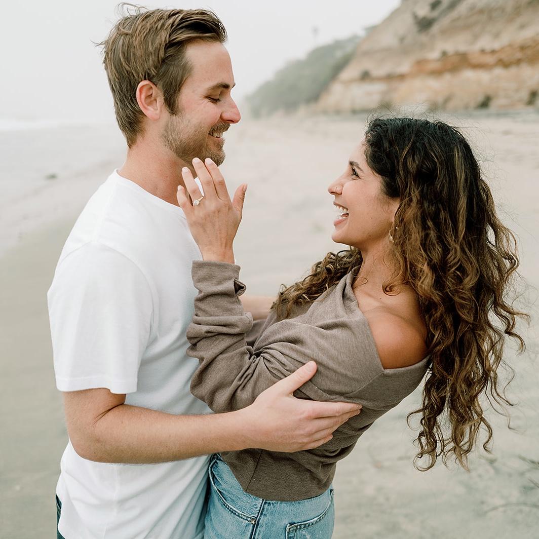 Engagement photo shoot at our favorite beach