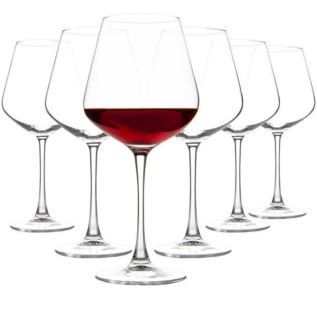 UMEIED Red Wine Glasses Set (20 Oz, Set of 6), Burgundy Wine Glasses Long Stemmed Crystal Clear Wine Glasses, Perfect for Wine Tasting, Anniversary, Wedding, Party and Home