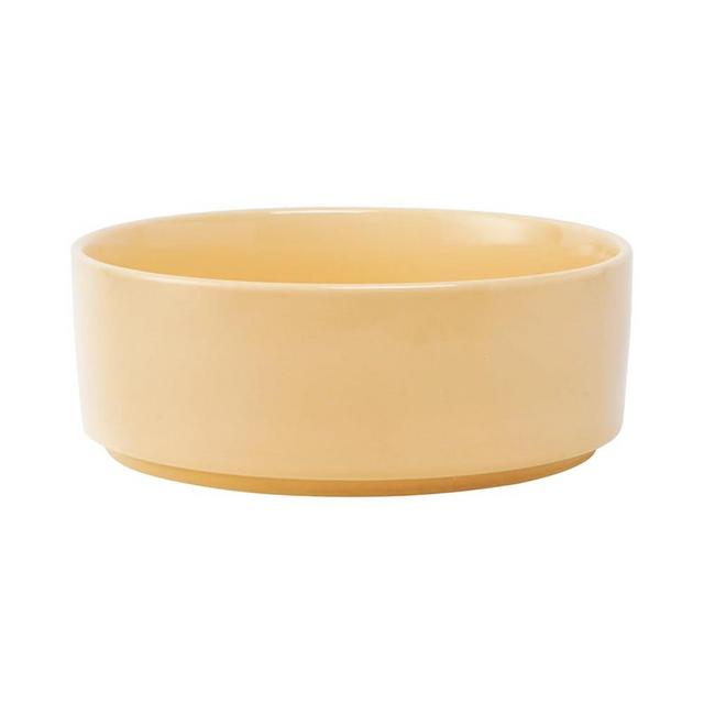 P-ZOONPE Ceramic Dog Bowl, Non-Slip Dog Bowls Medium Large Sized Dog, Porcelain Pet Bowl for Food and Water, 60 Oz Heavy Dog Water Bowl, Non-Slip and Easy to Clean (Light Yellow)