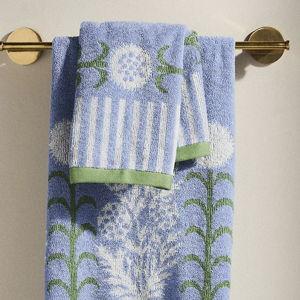 Ellen Merchant Cottage Cotton Hand Towel - Blue