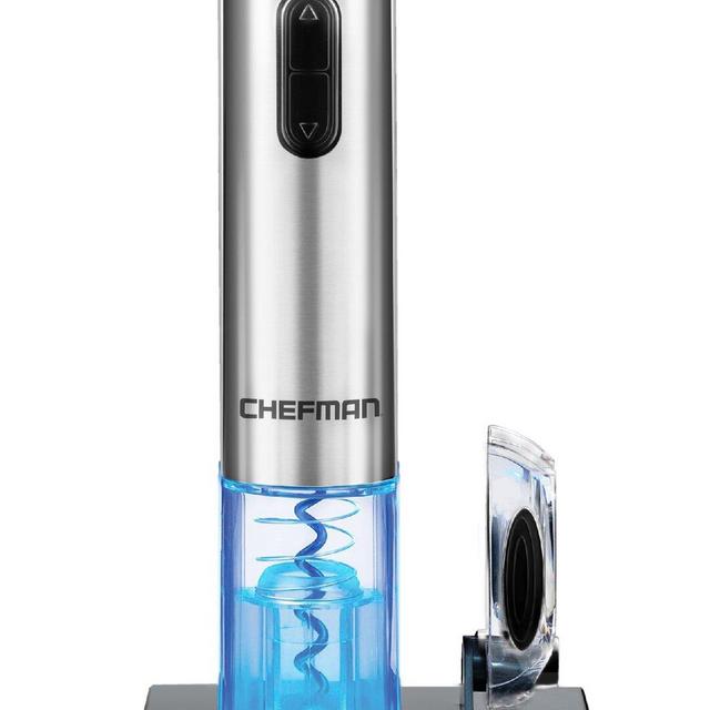 Specialty Stainless Steel One Touch with Automatic Corkscrew Remover & Foil Cutter, Rechargeable 110/120V Electric Wine Opener
