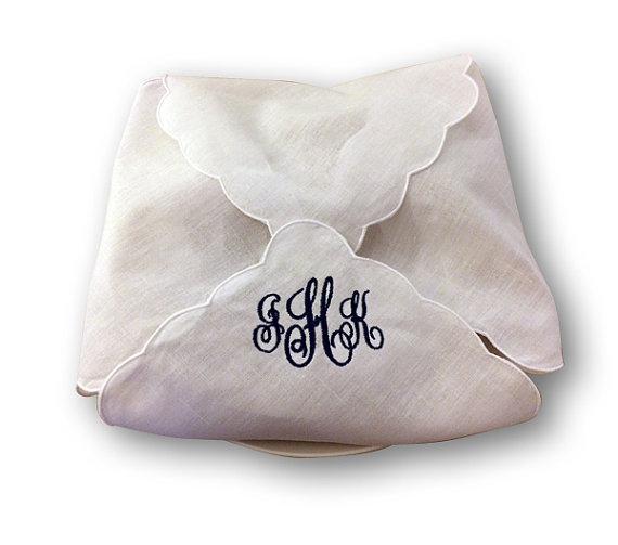 Monogrammed Bread Basket Liner