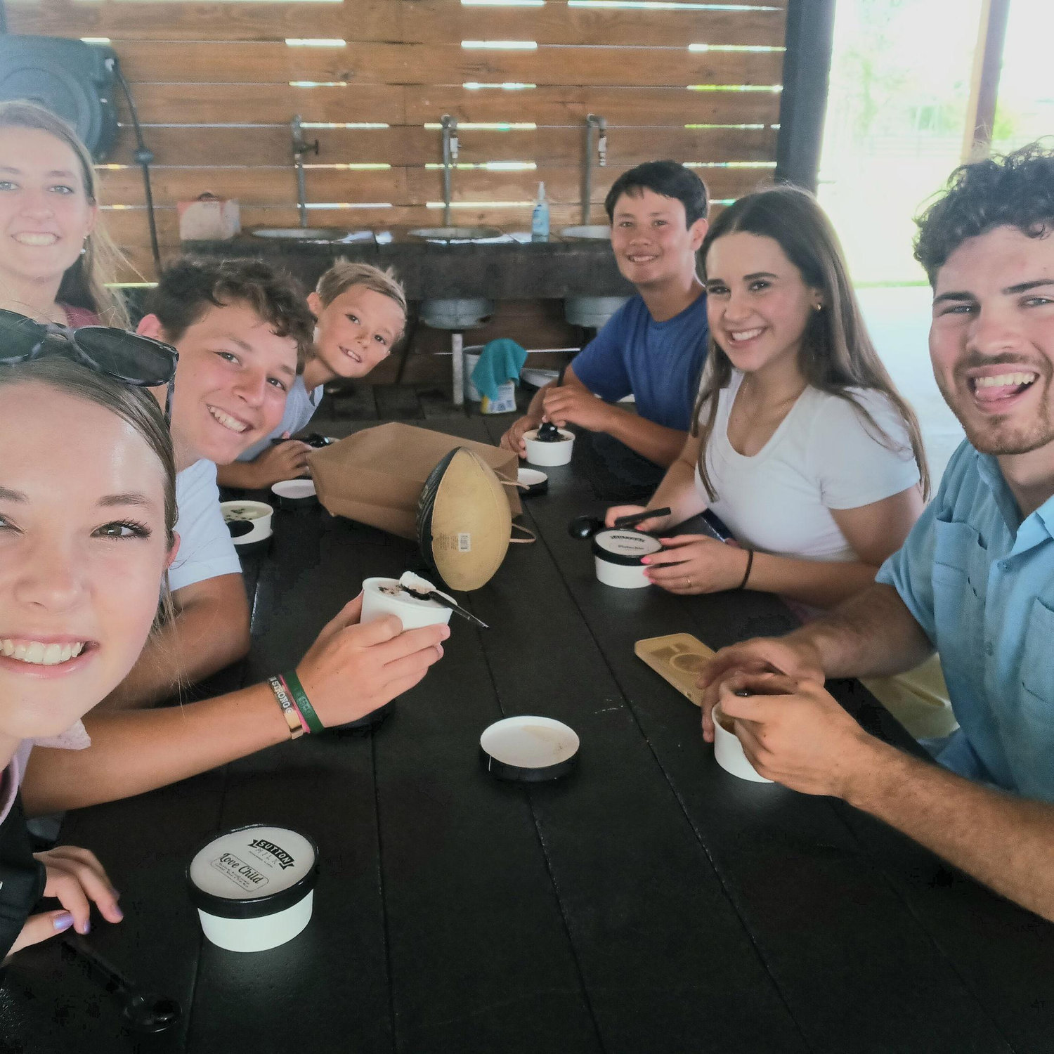 Ice cream and siblings!