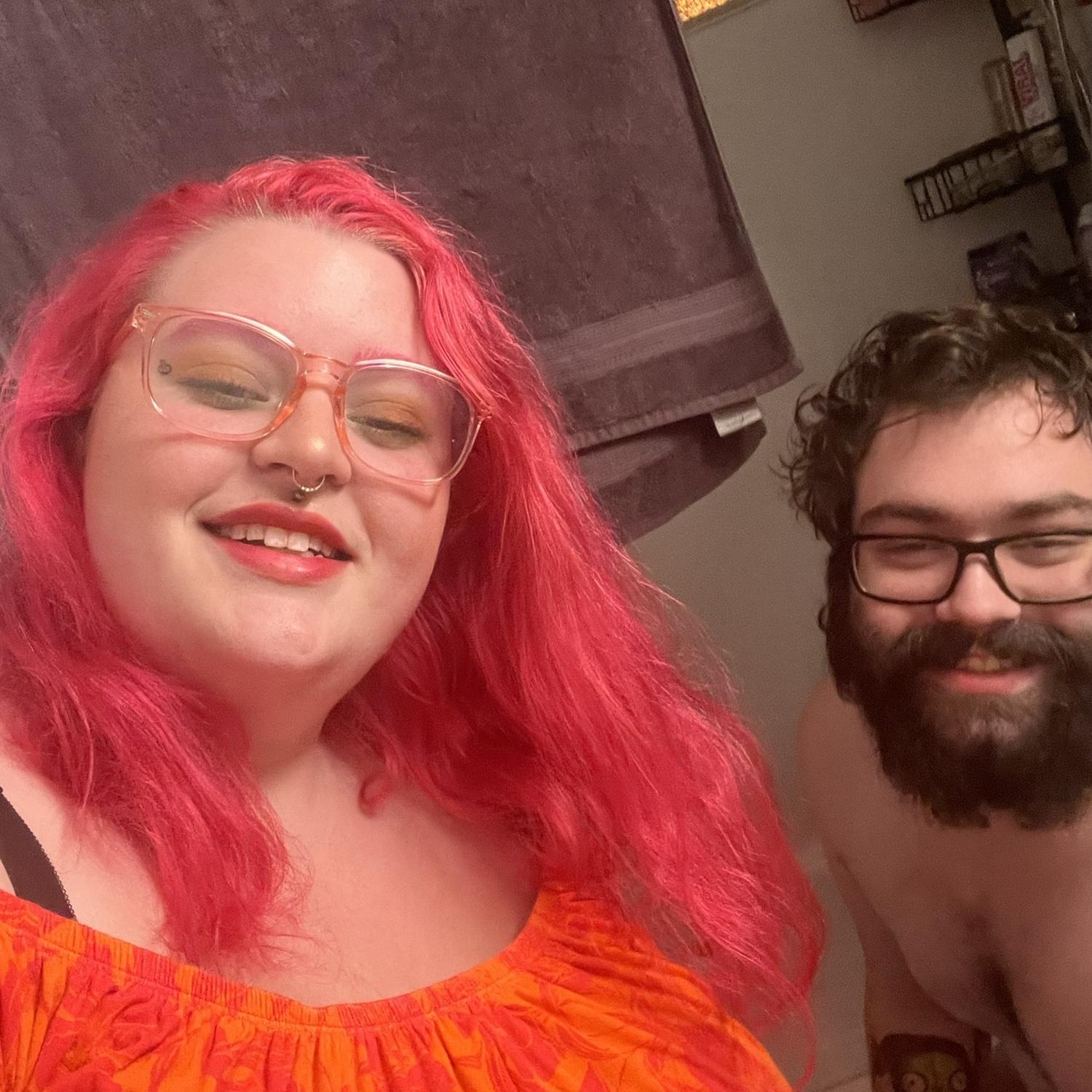 Jenni wanted a selfie and didn't care if Robert was on the toilet.