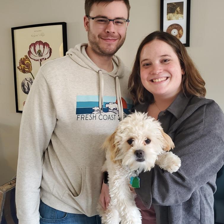 Our first official family photo with Sam, April 2023!