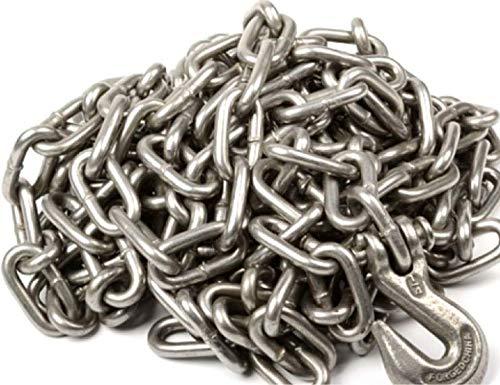 Generic Binder Chain with Clevis Grab Hooks - 1/4 Inch x 20' G40 Tow Chain Binder Transport Chains with Grab Hooks Tie Down Chain Truck Trailer Chain