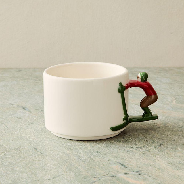 Skier Figural Mug, Stacking Mugs, Skier 2, Each