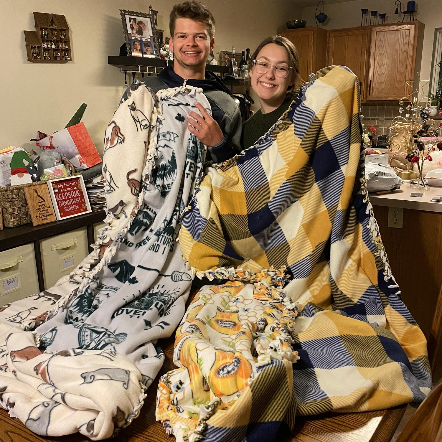 The day Austin met Sydney’s parents and made tie blankets {January 10th, 2023}